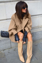 Batwing Sleeve Wool Blend Coat image 9