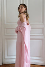 Solid V Neck Cotton Knit Bodycon Two Piece Set image 3