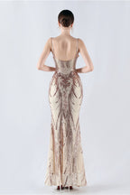 Boned Sequin Embroidered Formal Dress image 20