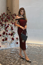 Off-Shoulder Mesh Colorblock Bodycon Party Dress image 6