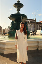 Elegant Tweed Knit Long Sleeve Midi Dress image 2