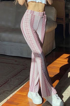 Vacation High Waist Printed Flare Pants image 3