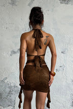 Halter Tie Cutout Backless Bodycon Mini Dress image 7