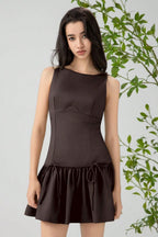 Solid Color Bow Sleeveless Mini Dress image 7