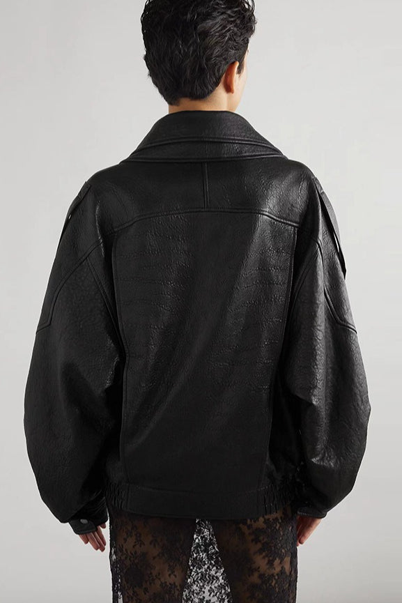 Vintage Genuine Leather Moto Jacket image 5