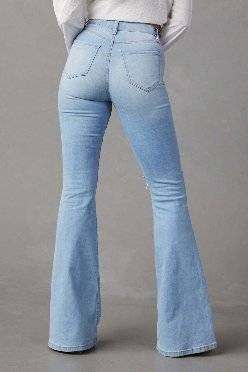 High Waist Ripped Flare Jean image 5