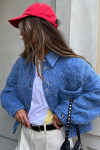 Long Sleeve Blue Wool Jacket image 2