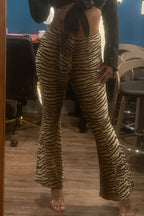 High Waist Slim Leopard Flared Pants image 6
