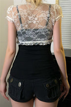 Lace Patchwork Mesh Twin Set Blouse image 4