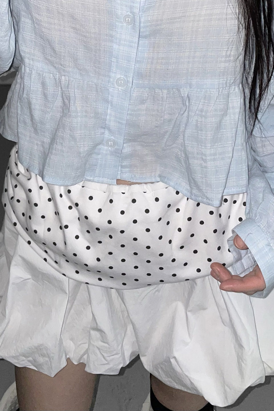 Polka Dot Patchwork Mini Skirt image 2