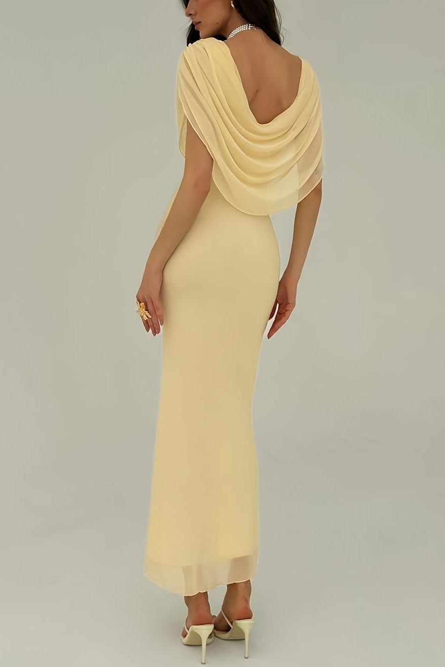Solid Color Draped Formal Dress image 3