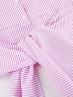Striped Tie Waist Long Sleeve Blouse image 7