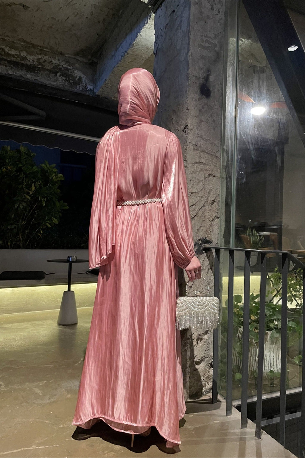 Shimmer Tulle Inner Skirt Outer Skirt Headscarf Three Piece Prom Dress image 6
