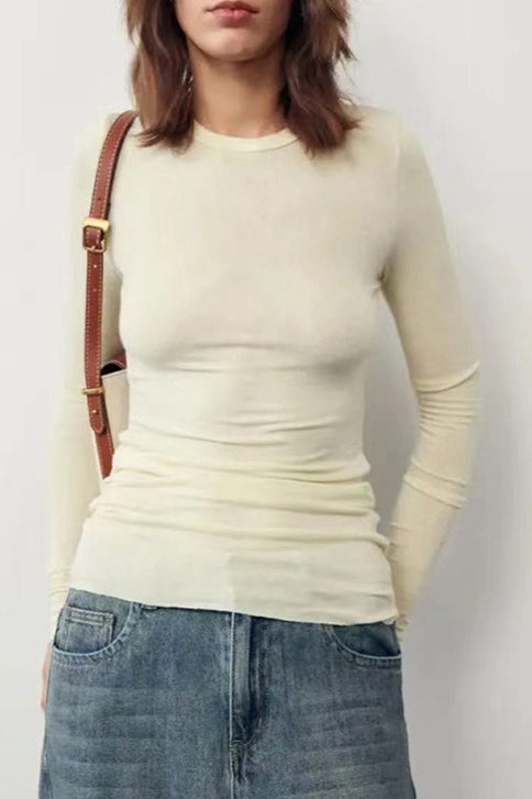 Cashmere Solid Slim Fit Knit Top image 4