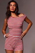 Striped Knit Tank Shorts Two Piece Set image 1