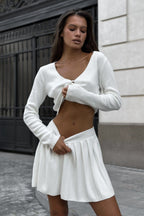 Sexy Knit Crop Top Two Piece Skirt Set image 6