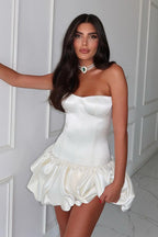 Strapless Ruched A-Line Party Dress image 1