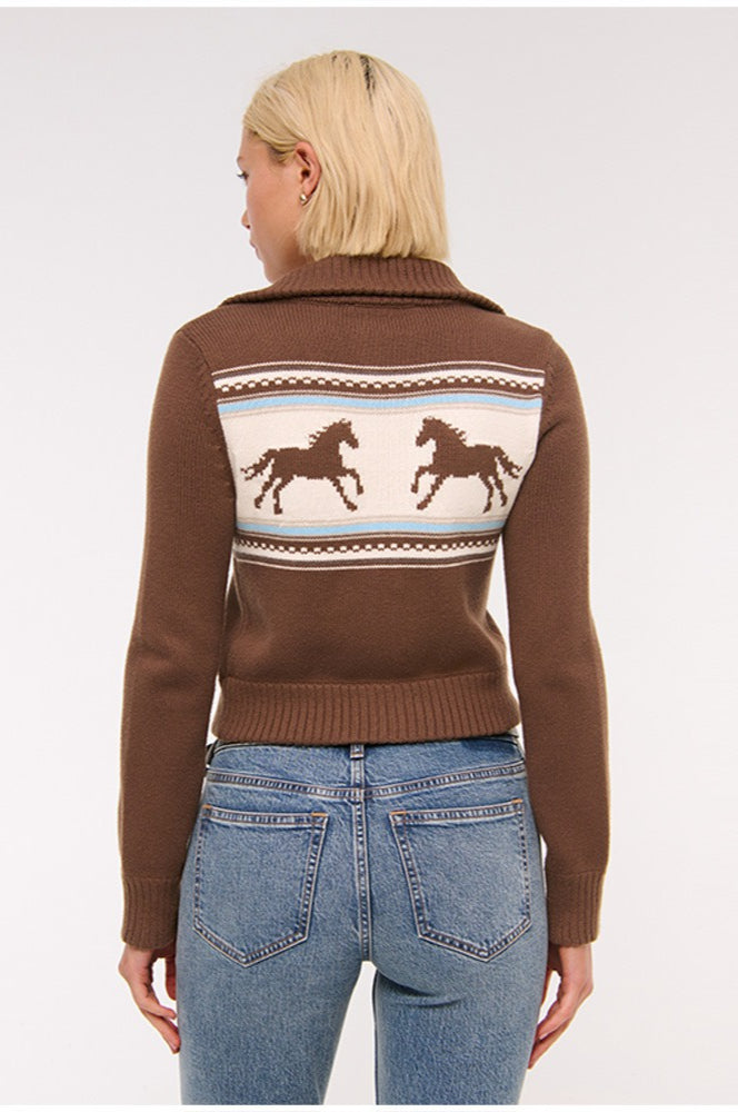 Versatile Collared Color-Block Short Knit Cardigan image 5