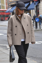 Vintage Brown V-Neck Wool Coat image 3