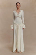 Lace Bodycon Flare Sleeve Maxi Dress image 3