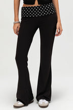 Sexy Dot Print Fold Down Low Waist Pants image 2