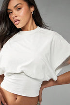 Solid Loose Crew Neck Short Sleeve T-shirt image 5