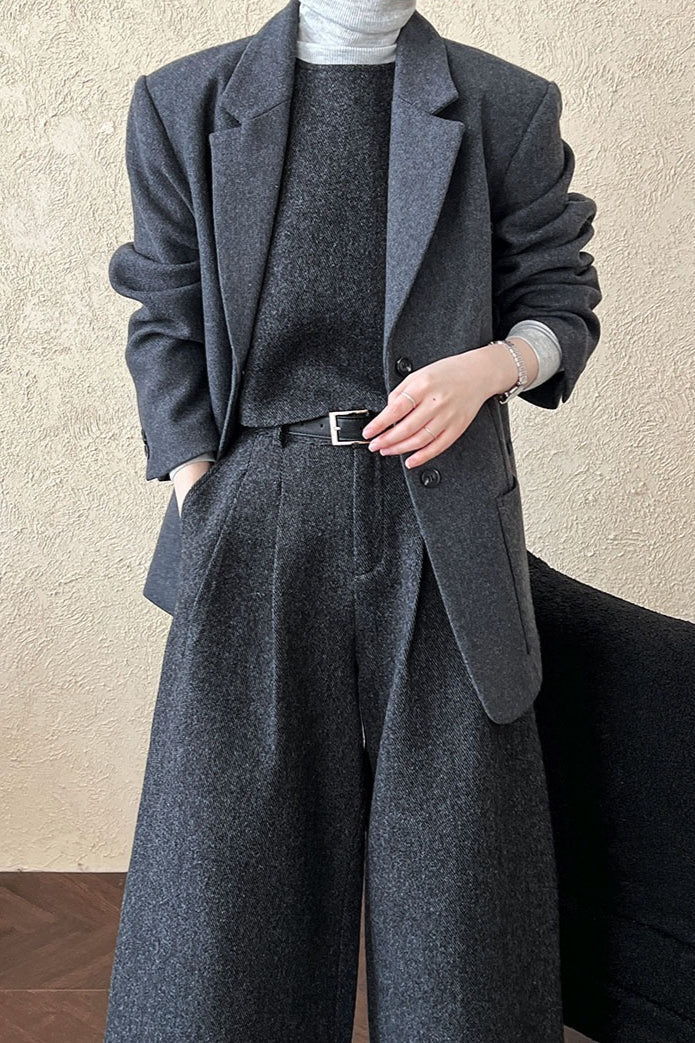 Wool Blend Relaxed Fit Blazer image 1