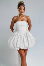 Solid Color Strapless Backless Big Bow Bubble Hem Prom Dress image 14