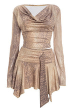 Flowy Snake Print Tie Detail Skirt Set image 5