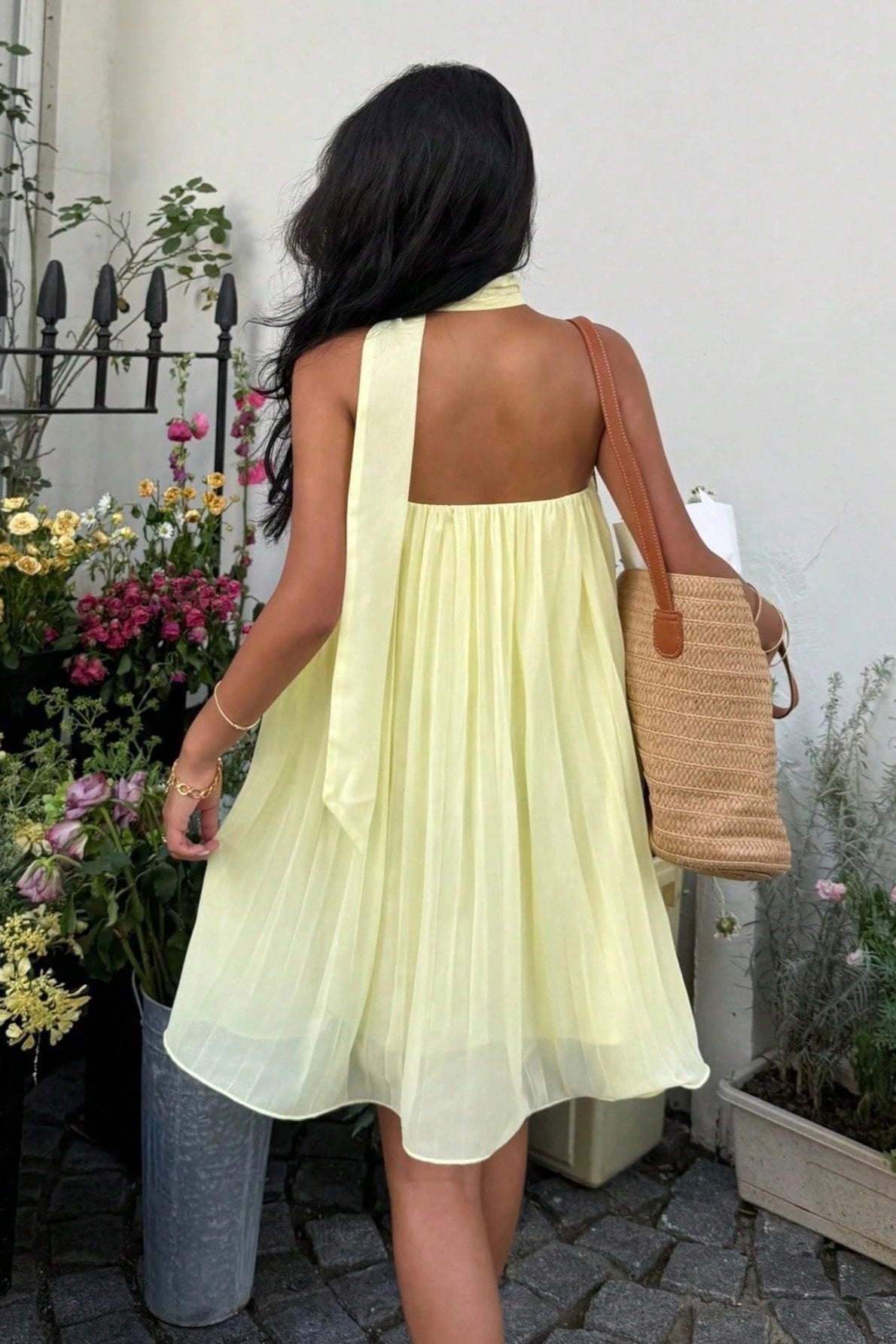 Chiffon Cutout Back Elegant Mini Dress image 3