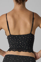 Lace Trim Floral V Neck Sexy Cami Top image 4