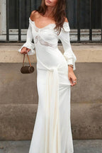 Elegant White Lace Maxi Vacation Dress image 1