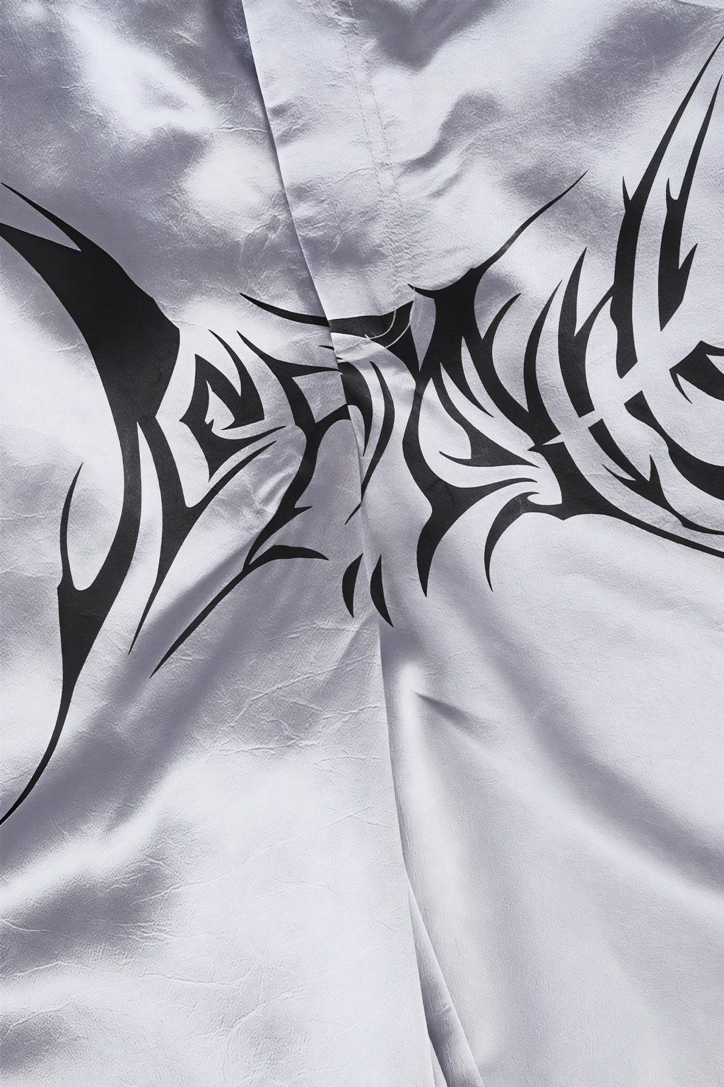 Letter Print Contrast Satin Straight Leg Pants image 3