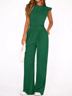 Margot Wide Leg Set detail view styled for Avrienne