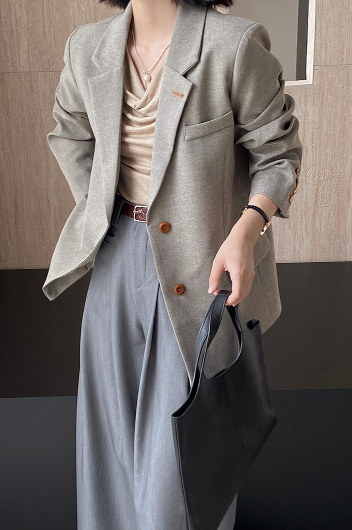 Oversized Speckled Lapel Blazer image 6