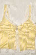 Sexy Ruffled Stripe Lace Tank Top image 8