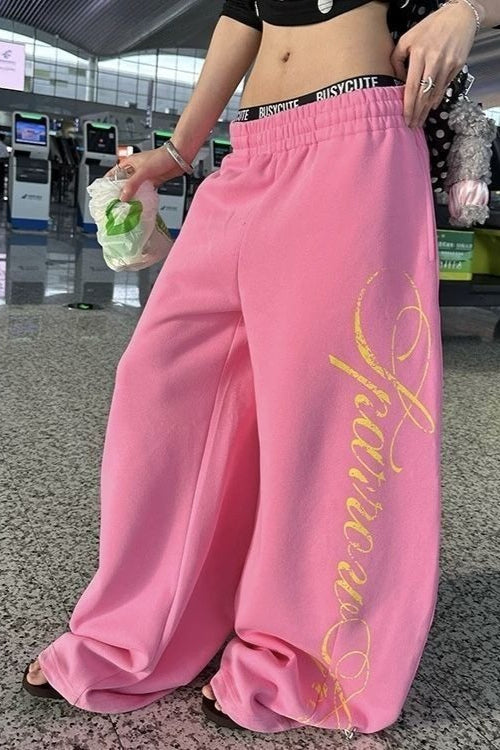 Sexy Y2K Star Graphic Drawstring Wide Pants image 1