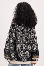Casual Single Breasted V Neck Square Knit Cardigan image 2