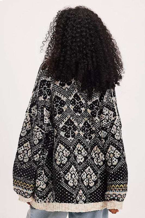 Casual Single Breasted V Neck Square Knit Cardigan image 2