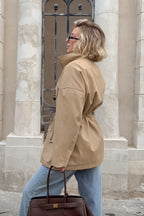 Barnfit Midi Drawstring Trench Coat image 7