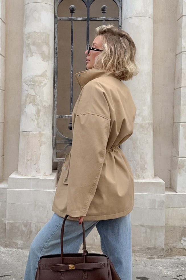 Barnfit Midi Drawstring Trench Coat image 7