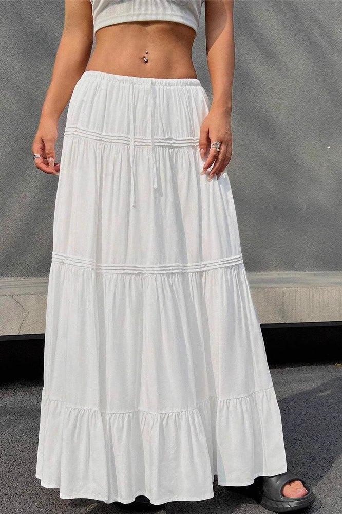 Ballet Gentle White Low Waist A Line Maxi Skirt image 3
