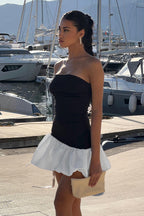 Fall Chic Elegant Strapless Peplum Mini Party Dress image 9
