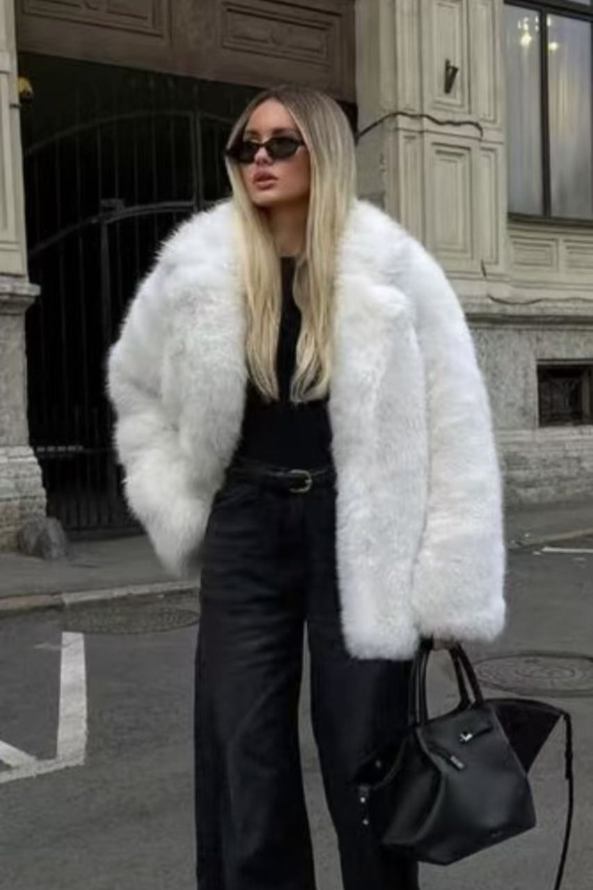 Solid Eco Faux Fur Coat image 5