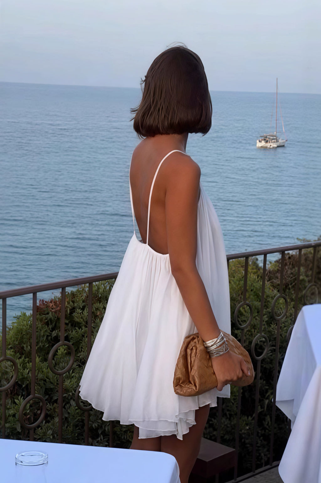 Solid Pleated Flowy Cami Mini Dress image 4