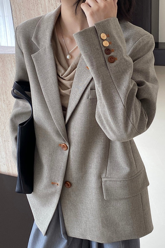 Oversized Speckled Lapel Blazer image 2