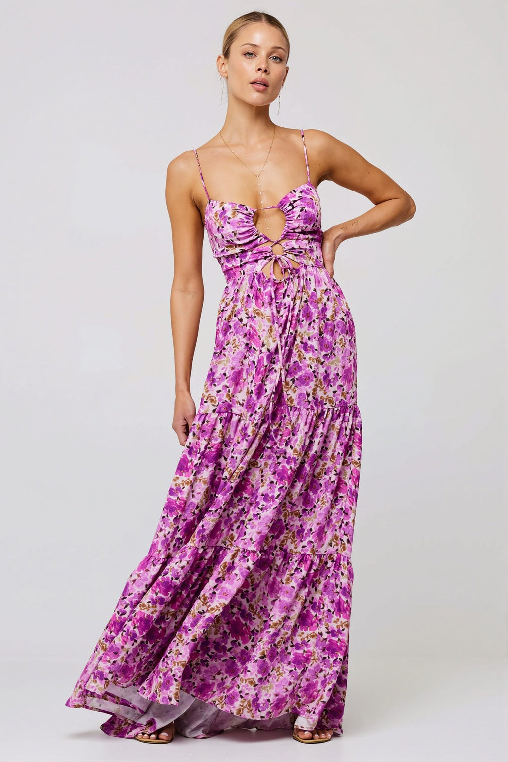 Floral Splice Swing Cami Maxi Dress image 5