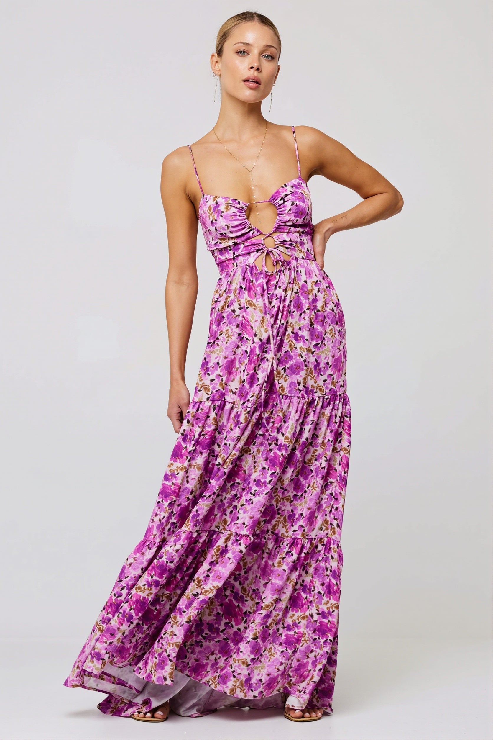 Floral Splice Swing Cami Maxi Dress image 5