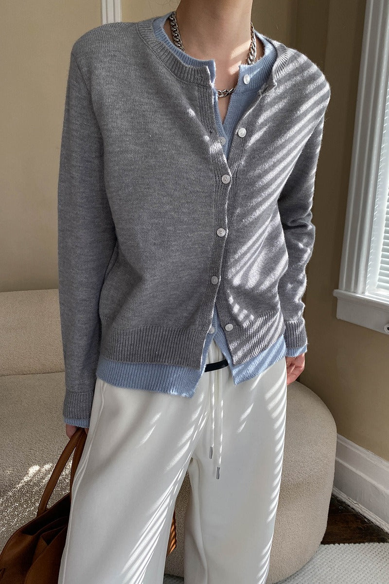 Contrast Panel Layering Cardigan image 15