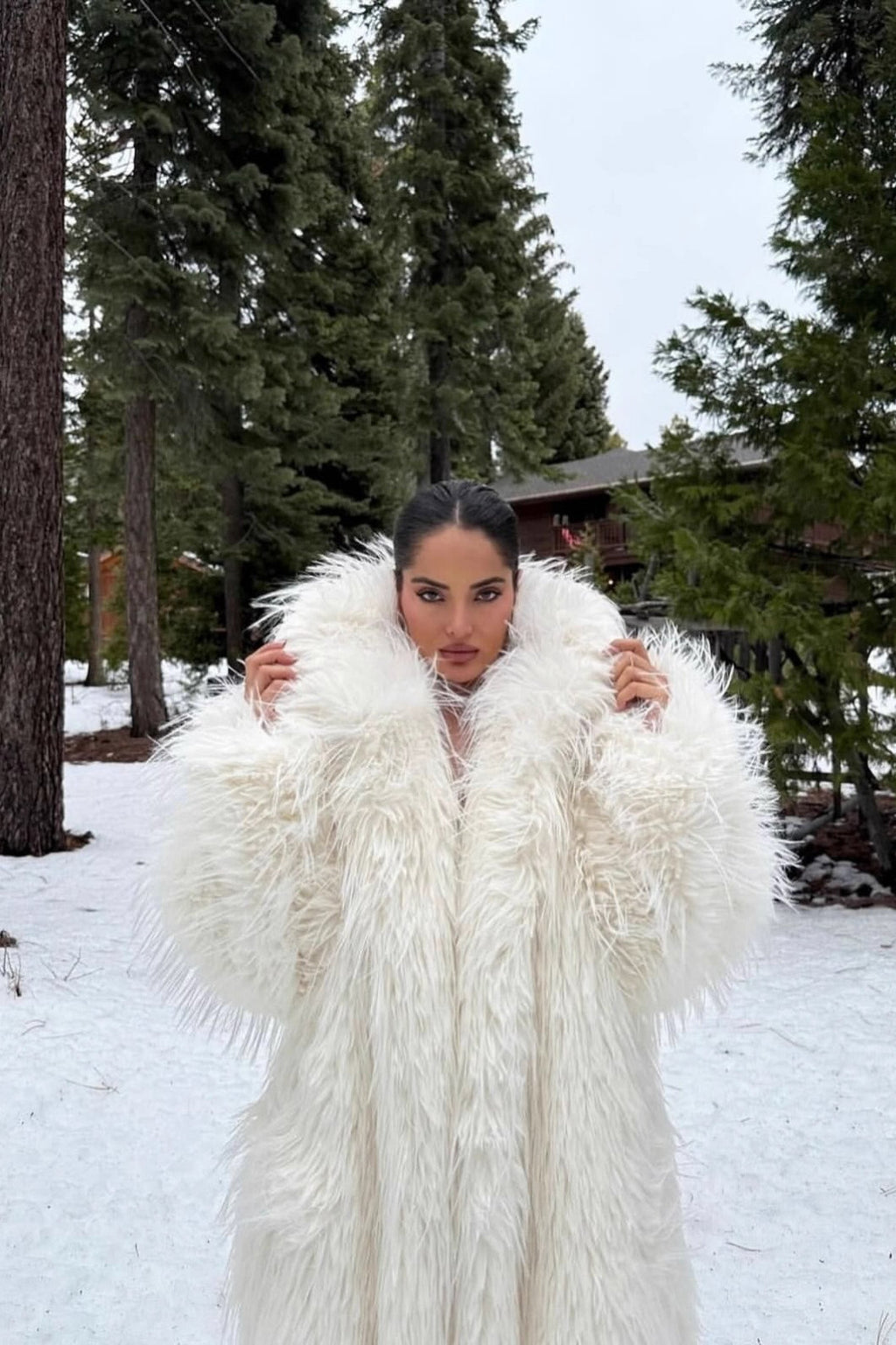 Faux Fur Extended Thick Warm Overcoat image 2